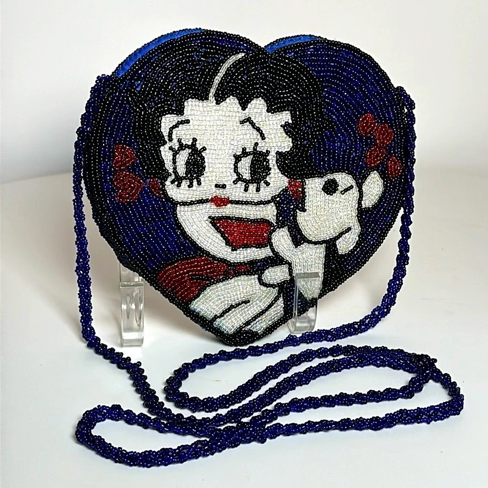 BETTY BOOP Y2K NEVER used, hand beaded front & back with her little dog …